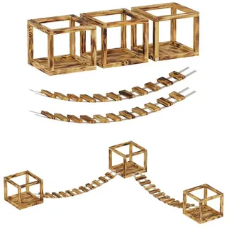 QLS Katzen Kletterwand Set 5-tlg. Holz