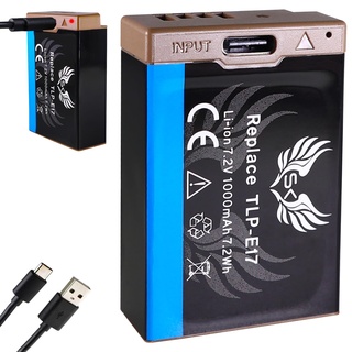 SK Akku Canon LP-E17 |- 1000mAh -| mit USB Typ-C Ladebuchse für Canon EOS RP R8 R50 R100 - M3 M5 M6 II - 77D 200D 750D 800D /// (Teildekodiert)