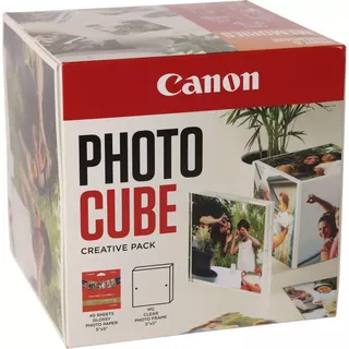 PP-201 Photo Cube Creative Pack White orange Fotopapier hochglänzend weiß, 13x13cm, 265g/m2, 40 Blatt (2311B077)