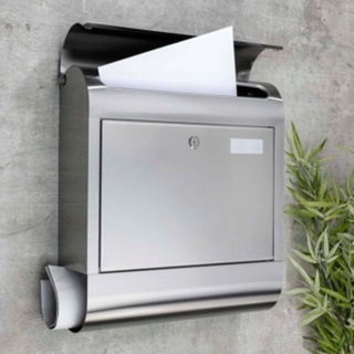 Haushalt International Edelstahl Briefkasten mit Zeitungsfach (60180)