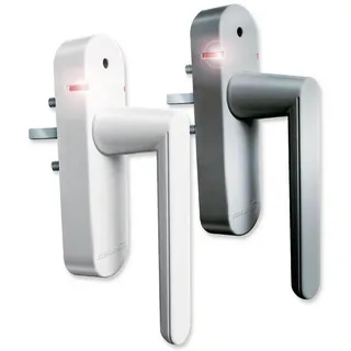 Schellenberg Fenstergriff mit Alarmfunktion, 32-43 mm Stiftlänge, 118 dBA, mit Batterien, Weiß