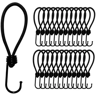 Offgridtec 25 Stk. Spanngummi 15cm, Expander mit Haken, 5mm Universal Ladungssicherung für Planen, und Anhängernetz