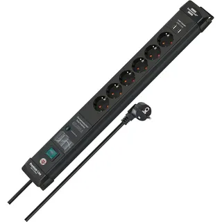 6-fach + 2 x USB 3 m schwarz