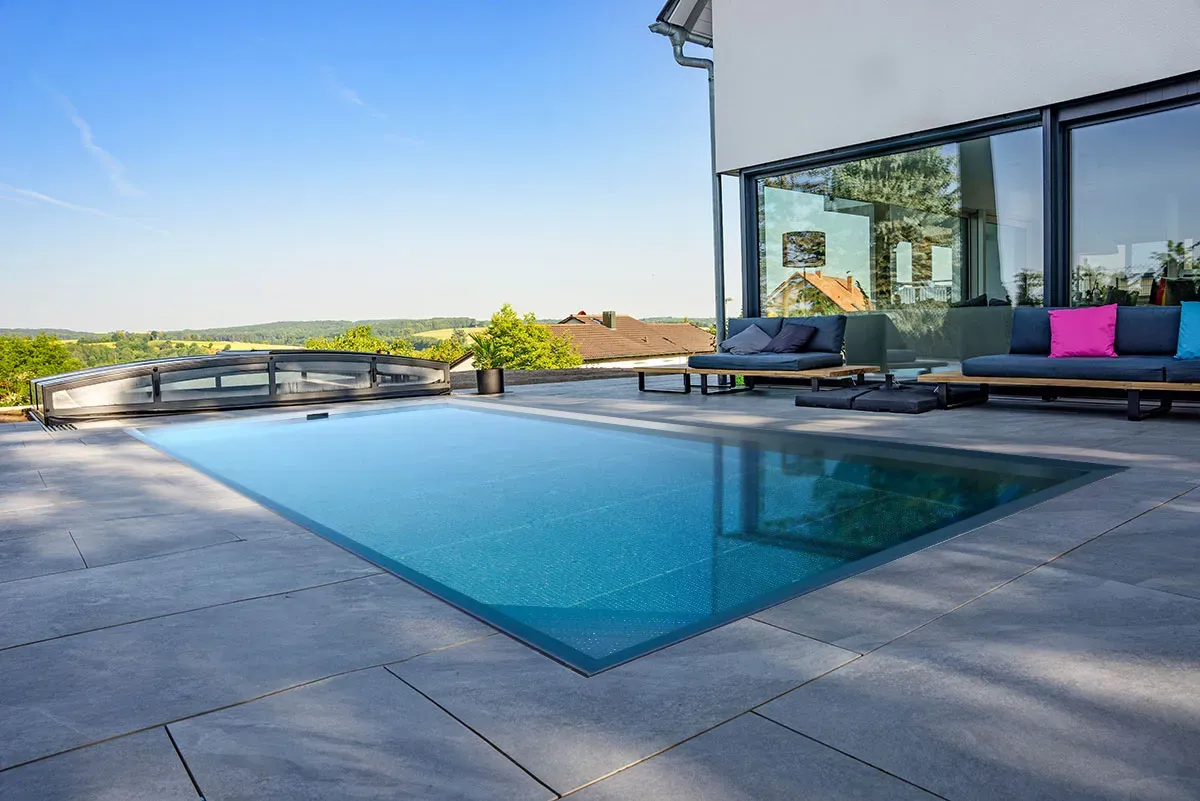 Edelstahlpool mit Skimmer 3x6m