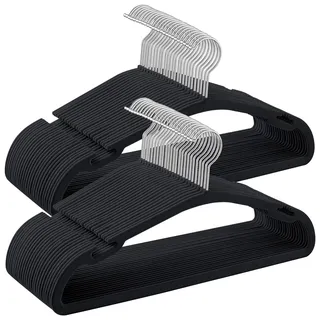 Songmics Kleiderbügel 50er Set, 43 x 21 cm, tintenschwarz