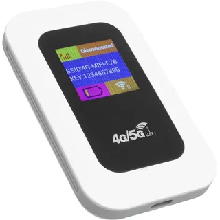 Ejoyous Mobiler Hotspot, 5G WiFi 300 Mbit/s Plug-and-Play-SIM-Kartensteckplatz WLAN Router tragbares WLAN Bis zu 10 WLAN-Benutzer