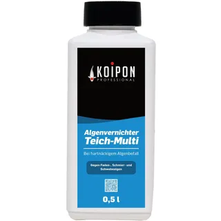 KOIPON Algenvernichter Teich-Multi 0,5L, Gegen Faden-, Schmier- und Schwebealgen im Gartenteich, Vernichtet schnell & wirksam hartnäckige Algen