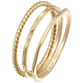 Elli PREMIUM Elli PREMIUM Ring Stapelringe Stacking Bandring 3er Set 375 Gelbgold Ringe Damen