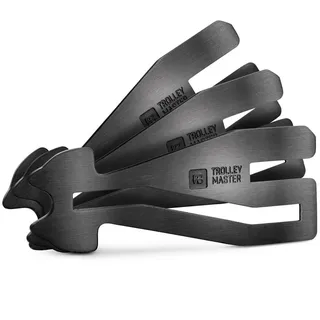 FABACH Trolley Master Stainless Steel Series - Edelstahl Einkaufswagenlöser Schlüsselanhänger für Einkaufswagen - Einkaufswagenchip öffnet Frontlader- und Seitenschubfach