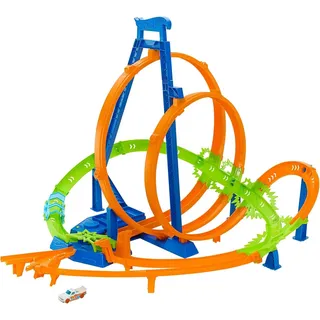 HOT WHEELS Track Set Episches Crash-Rennen mit 5 Crash-Zonen 1 Auto 1:64 HTP55