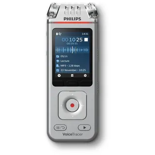Philips Voice Tracer DVT4110/00 Diktiergerät Flash card Chrom, Silber