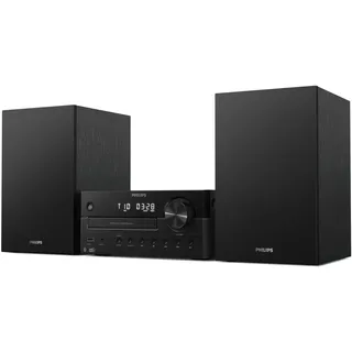 Philips TAM4555 Mikro-Hi-Fi-Anlage – 100 W, Bassreflex, DAB+/UKW, CD, USB, Audio-Eingang, Bluetooth 5.4, Auracast, Fernbedienung, digitale Soundvoreinstellungen, umweltfreundliche Verpackung