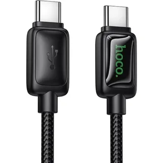 Hoco USB C auf USB C Kabel 1,2 m 60 W 3 A PD QC3 LCD schwarz - Schwarz