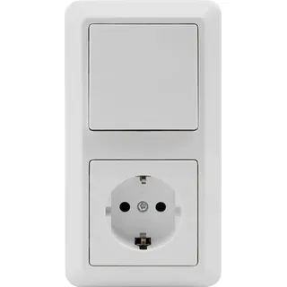 McPower 3-teiliges Schalter und Steckdosen Set McPower CUP "Tür 2-fach", weiß, poliert - Weiß