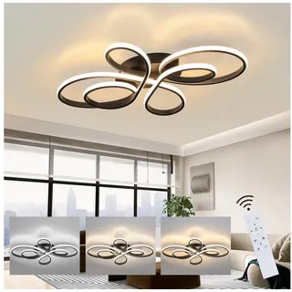 ZMH LED Deckenleuchte Wohnzimmer - Wohnzimmerlampe Groß 100cm Dimmbar Modern Design Schwarz 90W Schlafzimmerlampe Schlafzimmer mit Fernbedienung Deckenbeleuchtung für Esszimmer Büro Küche