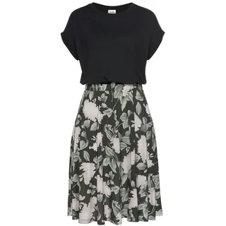 Buffalo Jerseykleid Damen schwarz-rosa-bedruckt Gr.36