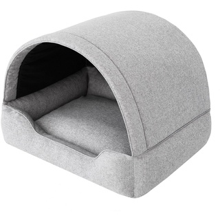 Bjird Hundehütte Tierhaus für Hunde und Katzen, kratzfeste Hundehöhle und Hundebett in einem, made in EU grau 60x47