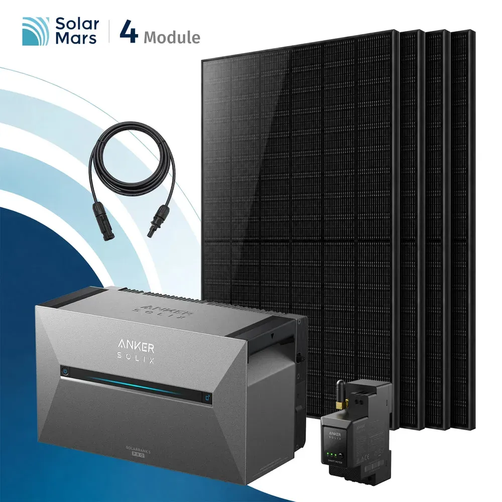 Anker SOLIX Solarbank 3 E2700 Pro Balkonkraftwerk Speicher mit 500Wp Solarmodul und MC4 Solarkabel Set - 2000Wp ‚Äì 4 Module üî• / Ohne Erweiterungsakku / Ohne HAL