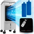 tectake® Klimagerät, mobil, mit drehbaren Lamellen, mit Timer-Funktion, Touch-Bedienfeld mit LED-Beleuchtung, inklusive Fernbedienung