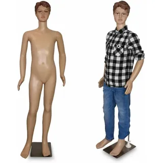 Schaufensterpuppe männlich Junge Schaufensterfigur Mannequin Schneiderpuppe 360° beweglich 140cm