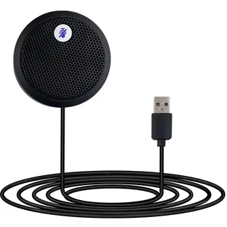 Fyvadio USB-Computer-Mikrofon, Konferenz-USB-Mikrofon, Stummschalter mit LED-Anzeige, Omnidirektionales PC Kondensatormikrofon für Videokonferenzen, Plug&Play für PC, Laptop, Mac (kein Lautsprecher)