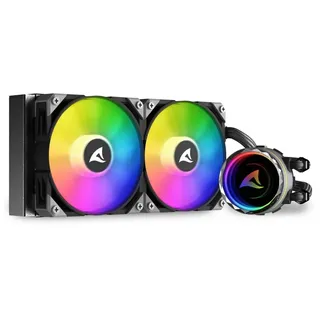 Sharkoon S80 RGB AIO Wasserkühlung Typ 240 MM, CPU Wasserkühler, schwarz