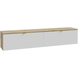 Lowboard FORTE "LibertadTV-Board, TV-Schrank", braun (artisan eiche, weiß), B:178,8cm H:37,5cm T:34,8cm, Spanplatte, Sideboards, Lowboard, großes TV Board, erweiterbar, Wandmontage, Metallgriff