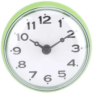 Nikou Wanduhr, wasserdichte Saugwand Fensterspiegel Duschuhr Badezimmeruhr Runde Mini Arabischen Digitalen Zifferblatt Uhr für Badezimmer (Grün)