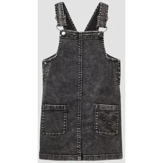 s.Oliver Midikleid Kleid Latzrock aus Denim mit aufgesetzten Taschen und Stickerei grau 122 EU