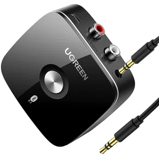 UGREEN Bluetooth 5.1 aptX HD Audio Adapter für Stereoanlage Low Latency Wireless Empfänger mit Cinch Klinke Buchse,Dual Pairing mit Handy,Tablet,usw Bluetooth Reciever für Lautsprecher,Verstärker