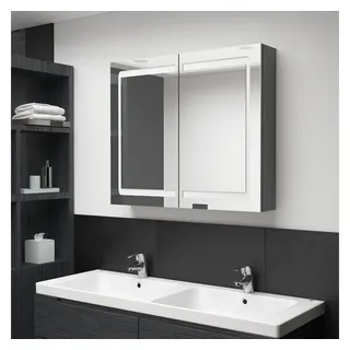 vidaXL LED-Spiegelschrank 80 cm grau