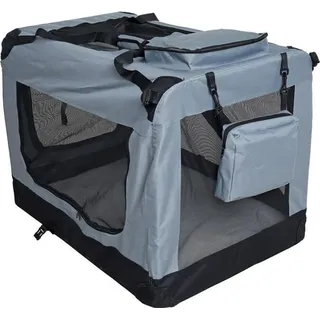 Estexo Transportbox Hundebox Faltbox XXL Transporttasche faltbar Tierbox Hunde Box Grau