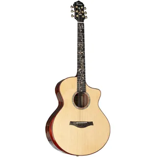 Fame Westerngitarre, Akustik-Gitarre mit Tonabnehmer, elektroakustische Gitarre, Grand Auditorium Cutaway und Natural Fichtendecke, Santos Deluxe