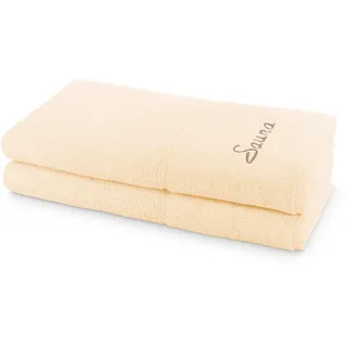 for Frottana Sauna, Set Pearl 2-TLG Handtücher - 2X 80x200 cm, 100% Baumwolle, Ivory