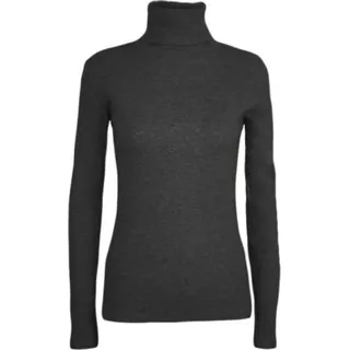 WearAll Damen Rollkragenpullover, langärmelig, Stretch, einfarbig Gr. 38-40, anthrazit - 38