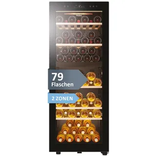 Haier HWS79GDG 50 SERIE 5 Weinklimaschrank (190 l EEK G, Glas Schwarz)