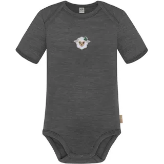 normani Outdoor Sports Baby Merino Body Kurzarm Tauranga in Anthrazit | Gr.: 74
