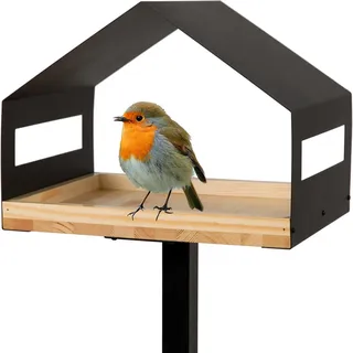 WONDERMAKE Vogelhaus mit Ständer aus Metall 40x117x40 cm, Gartenzubehör, Gartenpflege, Vogelhäuser