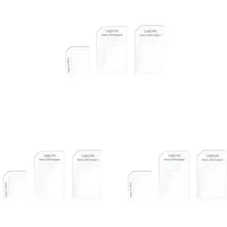 LogiLink AA0047 Dual SIM-Karten Adapter für Micro SIM und Nano SIM, 3er Pack