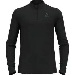Odlo Herren Funktionsunterwäsche Langarm Shirt mit Reißverschluss Merino 200 Black, L