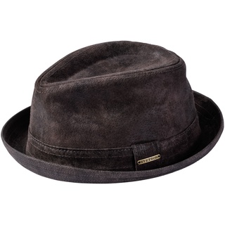 Stetson Herren Leder-Trilby schmale Krempe braun 56/57 - 56/57