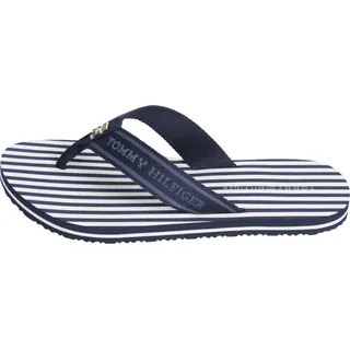 Tommy Hilfiger Damen Flip Flops Stripes Beach Sandal mit Logo, Blau (Space Blue), 39 - 39 EU