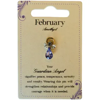 Guardian Angel Februar Geburtsstein Engelsnadel mit Edelstein, sentimentale Geschenkidee