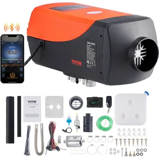 Vevor Luft Dieselheizung Standheizung 12 V 5 kW, Luftheizung Air Diesel Diesel Standheizung Lufterhitzer, 0,16–0,52 L/Std. Dieselheizung mit LCD-Display & Fernbedienung & Bluetooth-APP