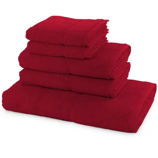 for frottana, Frotteewäsche, Pearl 5 TLG Handtücher | 100% Baumwolle, ruby