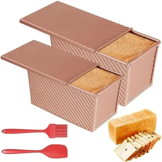FELIXLEO Brotbackform 2x Toastbrot Backform mit Deckel Antihaft Kastenform Set für Sandwich, (1-tlg)