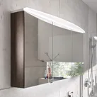 Puris b • bright Spiegelschrank 80 cm mit 3 Türen und LED-Flächenleuchte rund, S2A438087K185834, Badmöbel,