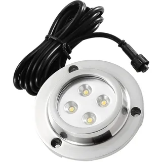 CHNXU Unterwasserbeleuchtung Wasserdichte IP68 Pool Licht Runde 80LM 10W LED Unterwasserlicht 12V Teichbeleuchtung Unterwasserstrahler für Boote Aquarium Brunnen oder Teich, Blau