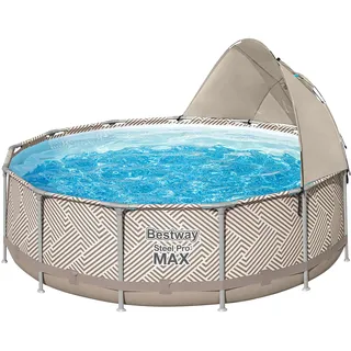 Set 396 x 107 cm beige inkl. Filterpumpe + Überdachung