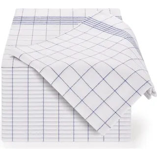 Blumtal 10er Set Premium Geschirrtücher - Hochwertige Geschirrhandtücher, 100% Baumwolle, blau kariert, 50x70cm
